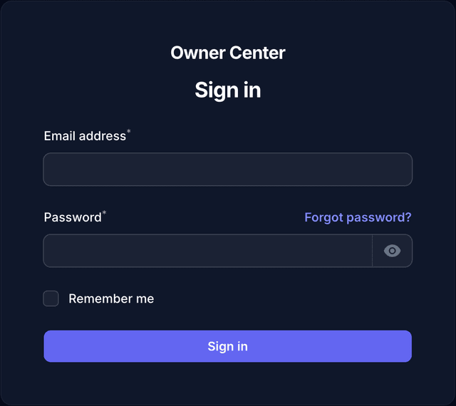 Owner Interface Screenshot