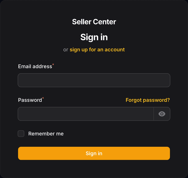 Seller Interface Screenshot